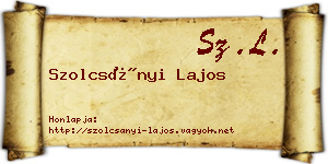 Szolcsányi Lajos névjegykártya