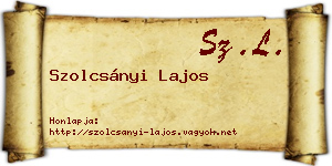 Szolcsányi Lajos névjegykártya